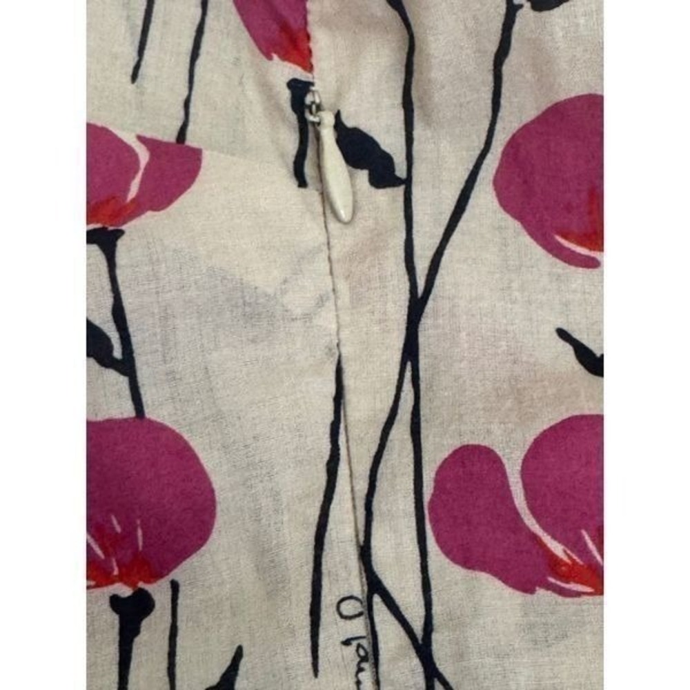 Tory Burch Pink Floral Print Cotton Tunic Top Long Sleeve Blouse - Picture 10 of 11